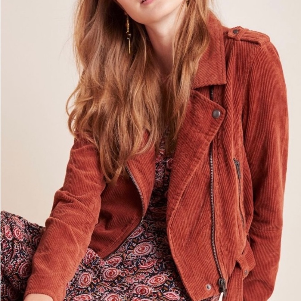 Blank NYC Martha Corduroy Belted Moto Jacket from Anthropologie